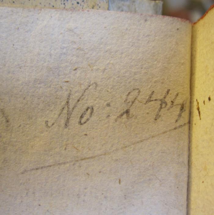 VIII 1394 2.Ex.: Critik der reinen Vernunft (1781);- (unbekannt), Von Hand: Nummer; 'No: 244'. 