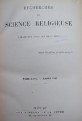 Ua 357 27 1937: Recherches de Science Religieuse (1937)