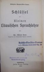 Sh 79 2.Ex.: Schlüssel zur Kleinen Litauischen Sprachlehre (1929)