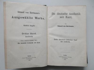 C-17-22-486-rara : Die deutsche Ästhetik seit Kant (1886)