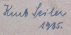 - (Seiler, Kurt), Von Hand: Autogramm, Name, Datum; 'Kurt Seiler
1935.'. 