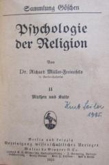 Ua 302 2 2.Ex.: Psychologie der Religion. II. Mythen und Kulte (1920)