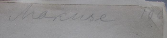 VIII 970 4.Ex.: Die Geschichte der Philosophie (1925);- (Marcuse, [?]), Von Hand: Autogramm, Name, Nummer; 'Marcuse 406'. 