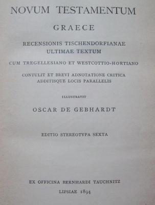 Uf 502 f: Novum Testamentum Graece (1894)