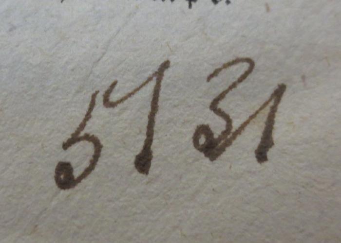 -, Von Hand: Exemplarnummer; '5131'
