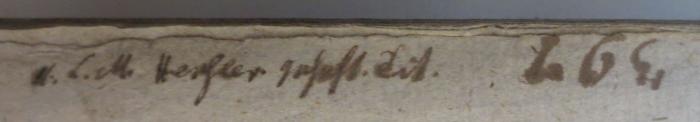 -, Von Hand: Annotation; 'M. L. M. Herzler g[xxx] lit. [xxx]'
