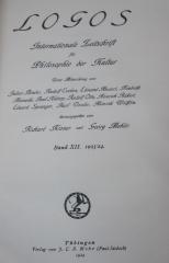 VIII 972 12. 2.Ex.: Logos : Internationale Zeitschrift für Philosophie und Kultur. Band XII. 1923/24 (1924)