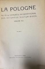 00/11625 : La Pologne au VIIe Congrès International des sciences historiques (1933)
