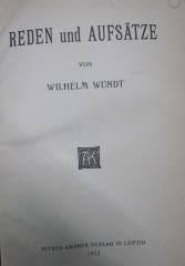 VIII 1071 Ers.: Reden und Aufsätze (1913)