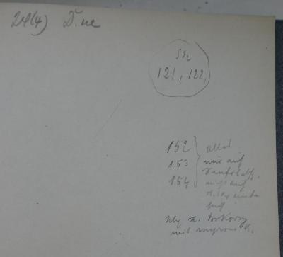 Kf 579: Einführung in die Mykologie der Genußmittel und in die Gärungsphysiologie (1911);- (Neuberg, Carl), Von Hand: Annotation; 'SO2
121, 122,

152 153 154} alles nur auf [...], nicht auf M2SO4 [...]
[...]'. 