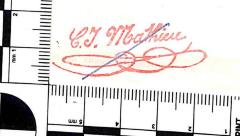 - (Mathieu, C. J.), Stempel: Name; 'C. J. Mathieu'. 