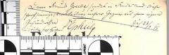 - (Ophüls[?], [...] Dr.;Grube, [...]), Von Hand: Widmung, Name, Datum; 'Dem Freunde Grube sendet in Feindesland diese scharfsinnige Verurteilung unseres Gegne[r]s aus ihren eigenen Geständnissen / mit vielen herzl. Grüßen Dr Ophüls / D[..] 23/2.15'. 