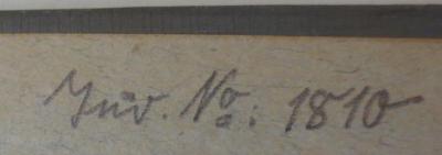 - (Staatskommissar für Überwachung der öffentlichen Ordnung), Von Hand: Inventar-/ Zugangsnummer; 'Inv. No: 1810'. 