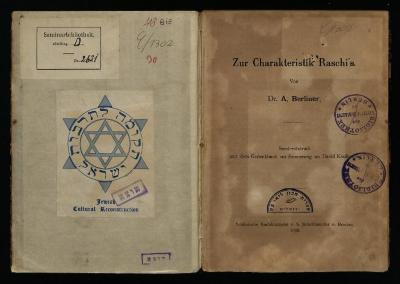 BIE 48 : Zur Charakteristik Raschi's (1900)