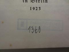 - (Ratsbibliothek (Berlin, Ost)), Von Hand: Exemplarnummer; '1360'. 