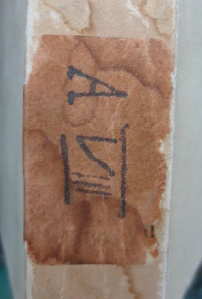 Uh 638: Das Gebet : Religionspsychologische Studien (1937);- (unbekannt), Etikett: Signatur; 'A VIII'. 