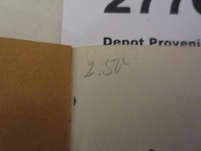 - (unbekannt), Von Hand: Preis; '2.50'. 