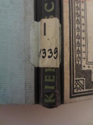- (Reichsstelle zur Förderung des Deutschen Schrifttums (Berlin)), Etikett: Signatur; 'I 1339'. 