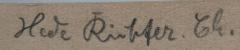 - (Richter, Hede), Von Hand: Autogramm, Name; 'Hede Richter. Ch.'. 