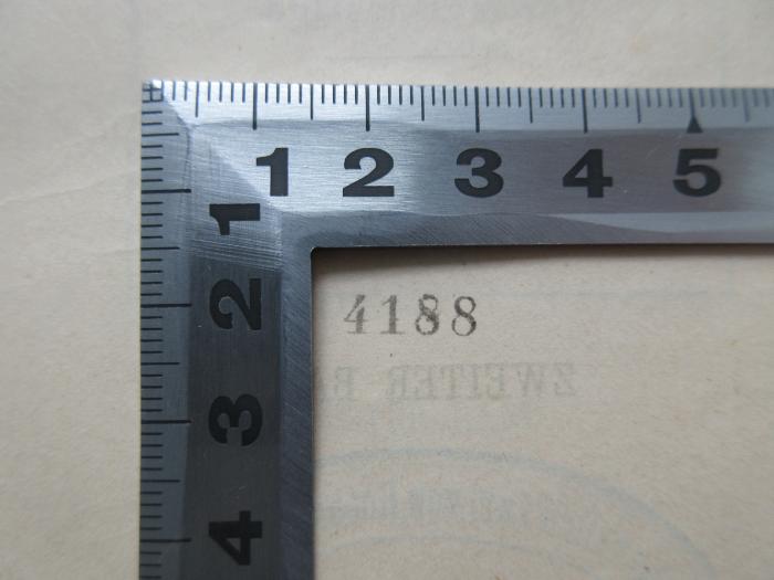 - (Freiherrlich Carl von Rothschild`sche öffentliche Bibliothek), Stempel: Nummer; '4188'.  (Prototyp)