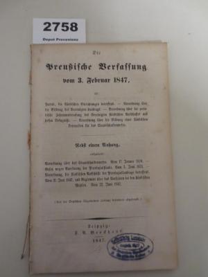  Die Preußische Verfassung vom 3. Februar 1847 (1847)