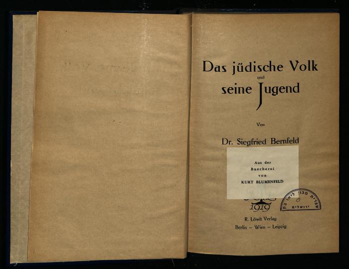 ER II 2556 : Das jüdische Volk und seine Jugend (1920)