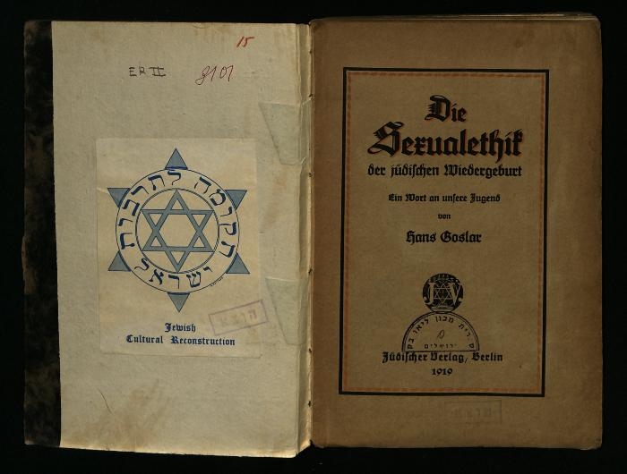 ER II 3101 : Die Sexualethik der jüdischen Wiedergeburt. Ein Wort an unsere Jugend. (1910)