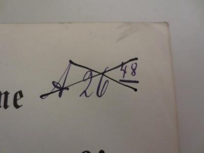 - (Zentrale Lehrerbücherei des Schulamtes Pankow), Durchgestrichen: Signatur; 'A 26 48'. 