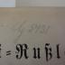 - (Deutsche Gesellschaft für Ethische Kultur), Von Hand: Signatur; '[Signatur, Buchstabe mit Nummer]'.  (Prototyp)
