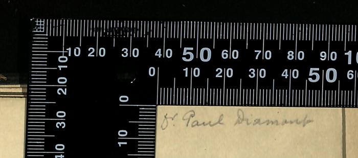 - (Diamant, Paul Josef), Von Hand: Autogramm, Name; 'Dr. Paul Diamant'. 