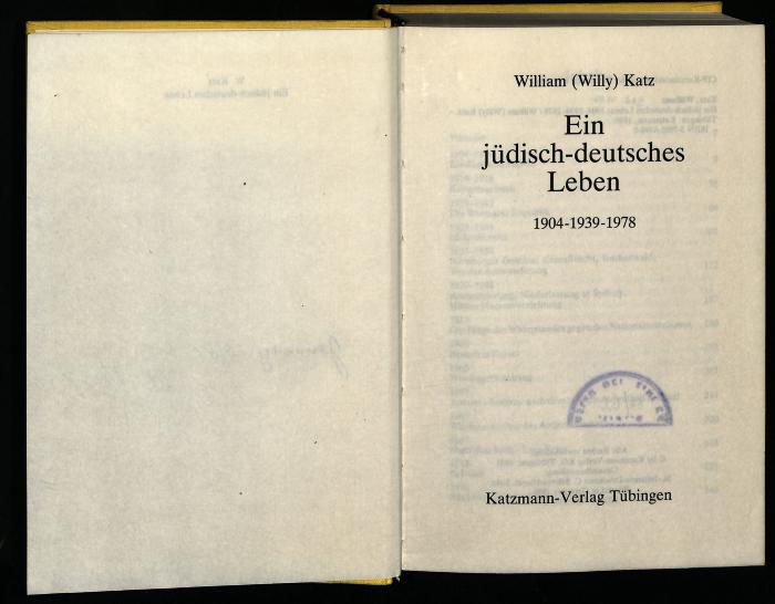 BIO I 4942 : Ein jüdisch-deutsches Leben. 1904-1939-1978. (1980)