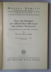 Q 276 (ausgesondert) : Neue Forschungen zur ostdeutschen Steinzeit und frühen Bronzezeit (1937)
