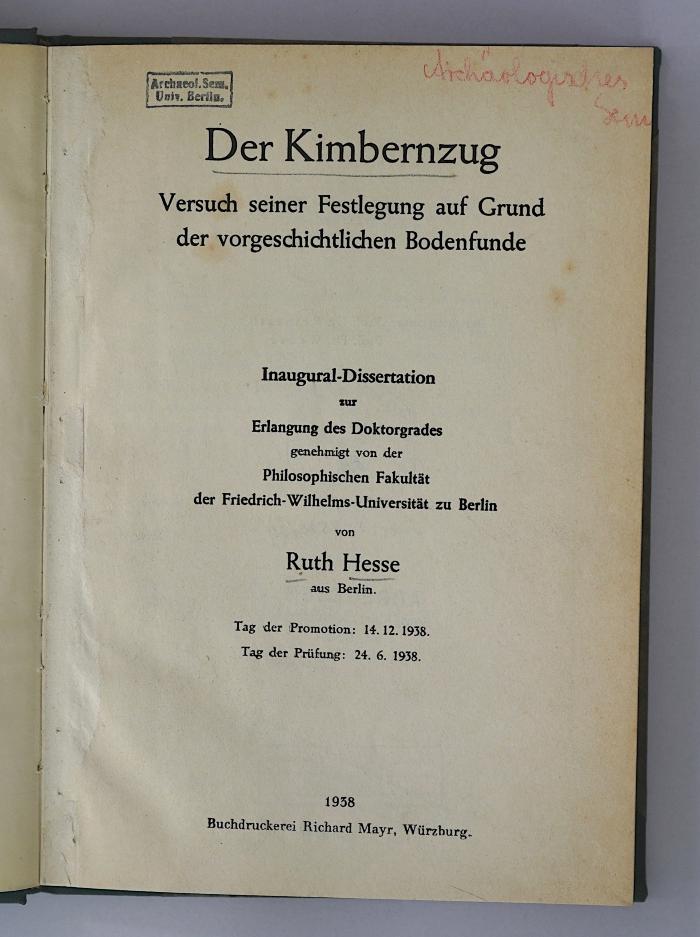 Q 57 (ausgesondert) : Der Kimbernzug (1938)