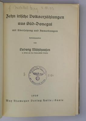 (ausgesondert) : Zehn irische Volkserzählungen aus Süd-Donegal (1939)
