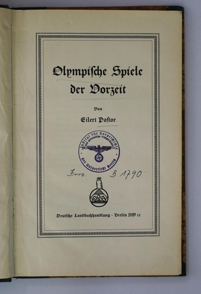 (ausgesondert) : Olympische Spiele der Vorzeit (1936)