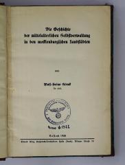 (ausgesondert) : Die Geschichte der mittelalterlichen Selbstverwaltung in den mecklenburgischen Landstädten (1938)