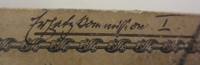 -, Von Hand: Annotation; 'Ersatzkommission I.'