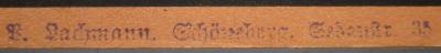 Ah 223: Die Judenfrage (1920);- (Lachmann, P.), Stempel: Name, Ortsangabe; 'P. Lachmann. Schöneberg. Sedanstr. 35'.  (Prototyp)