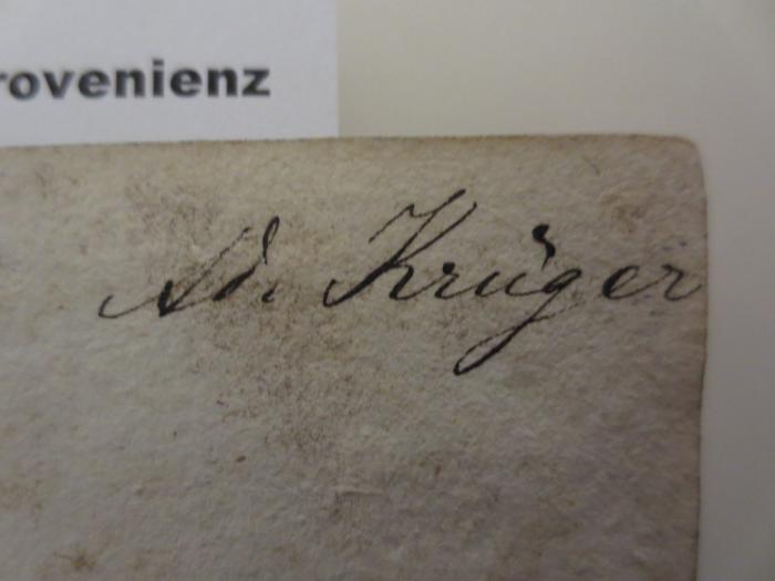 -, Von Hand: Autogramm; 'Ad. Krüger'