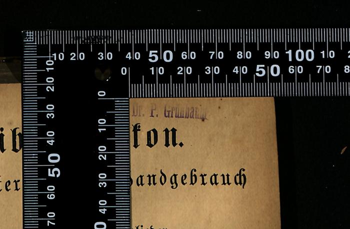 - (Grünbaum, P.), Stempel: Name; 'Dr. P. Grünbaum'.  (Prototyp)