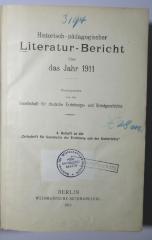 Z 5403 (ausgesondert) aus B930 : Historisch-pädagogischer Literatur-Bericht über das Jahr 1911 (1913)