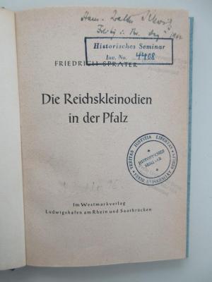 ausgesondert : Die Reichskleinodien in der Pfalz. (1942)