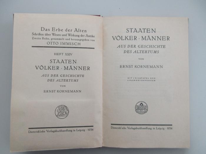 ausgesondert : Staaten Völker Männer: Aus der Geschichte des Altertums (1934)