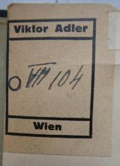 - (Kammer für Arbeiter und Angestellte für Wien), Von Hand: Signatur; 'VIII 104'. 