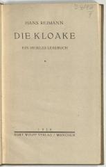 Z-4461 : Die Kloake : ein heikles Lesebuch (1920)