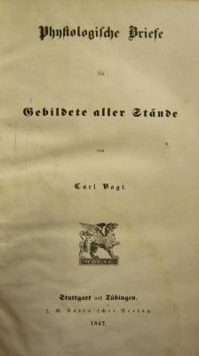 X 5820: Physiologische Briefe für Gebildete aller Stände (1847)