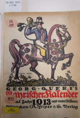 Ok 302 1913: Bayerischer Kalender auf das Jahr 1913 (1913)