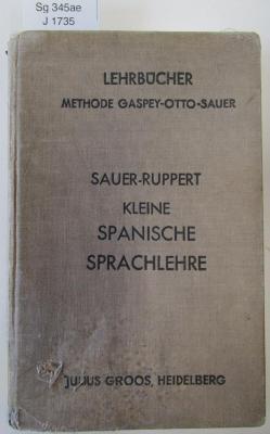 Sg 345 ae: Kleine Spanische Sprachlehre (1937)