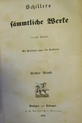 III 17374 1-10 2.Ex.: [Schillers] sämmtliche Werke in zehn Bänden (1844)