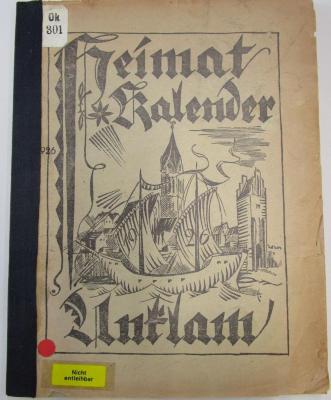 Ok 301 1926: Heimat Kalender Anklam 1926 (1926)